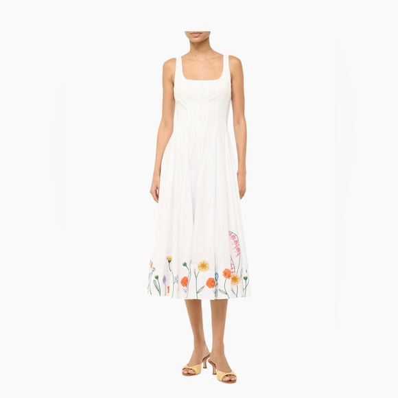 $495 Staud

Wells Embroidered Midi-Dress size 6 - Picture 1 of 11